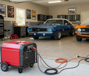 Portable generator at job site